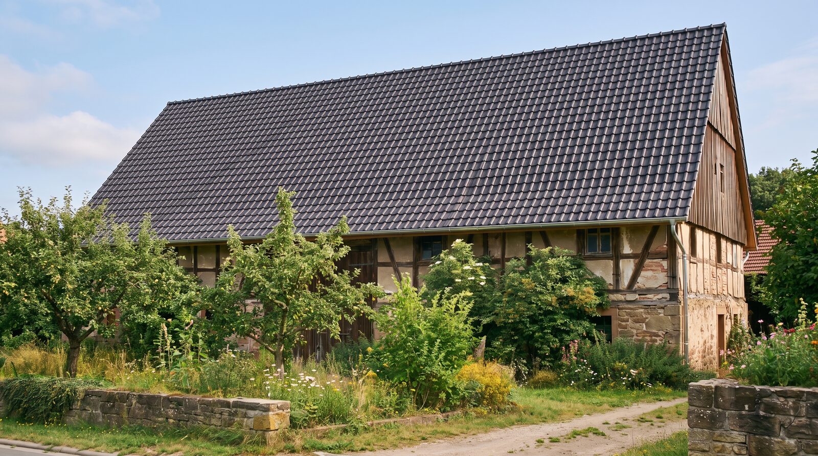 Haus nach dem Austausch des Welldachs