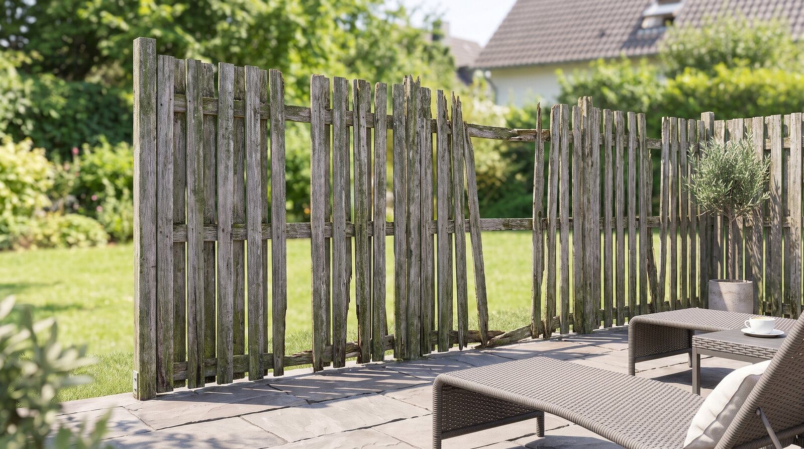 Sichtschutzzaun vorher